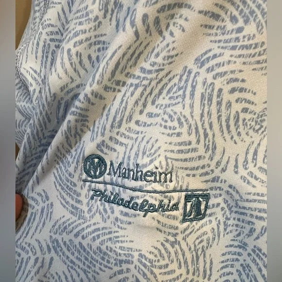 Peter Millar Printed Raglan Sleeve Perth Layer Quarter Zip - Medium - Picture 7 of 8